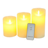 Kit 3 Velas Led Parafina Hutz C Controle Remoto