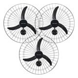 Kit 3 Ventilador Parede