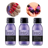 Kit 3 Verniz Extra Brilho Linha Profissional Tratamento 60ml Cor Branco