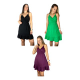 Kit 3 Vestido Alcinha Premium Roupa Gestante Amamentação