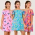 Kit 3 Vestido Infantil Manga Curta Soltinho Modinha Verão