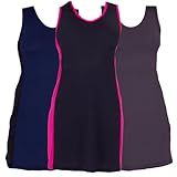 Kit 3 Vestidos Feminino Beach Tennis Dry Fit Elimina Suor BR Alfa G Regular Regular Preto Marinho Grafite 