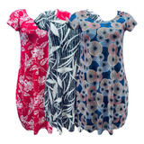 Kit 3 Vestidos Malha