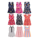 Kit 3 Vestidos Menina Infantil Estampadas Ótima Qualidade