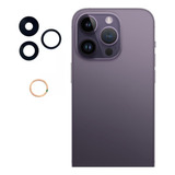 Kit 3 Vidro Lente Camera Traseira iPhone 14 Pro Max Reparo