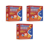 Kit 3 Vitaxon Tripla Ação Vitamina C D Zinco 30 Cpr Efv