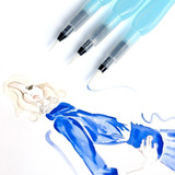 Kit 3 Water Brush Pintura Aquarela Reservatório Água