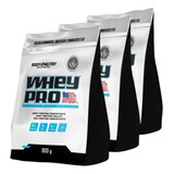 Kit 3 Whey Protein Academia Treino Nutri Ultra Concentrado Sabor Milk shake De Morango