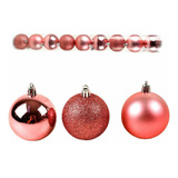 Kit 30 Bolas 3cm Tubo Mista Rosé Natal