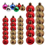 Kit 30 Bolas De Natal 3 E 4cm Azul Prata Verde Rosa Vm Drd