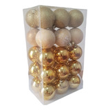 Kit 30 Bolas De Natal Enfeite Natalino Douradas Mista 6cm