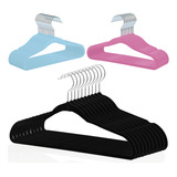Kit 30 Cabide Infantil Veludo Slim Antideslizante Ultra Fino