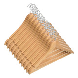Kit 30 Cabides De Madeira 45cm Marfim Com Barra Resistente Rayco R22868 10x