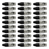 Kit 30 Conectores Xlr Fêmea Plug Canon Microfone Wireconex