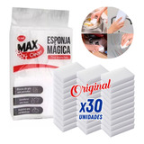 Kit 30 Esponja Mágica Max Clean Original Melamina 10x6x2cm