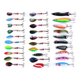 Kit 30 Isca Artificial Iscas Metal Vibration Spinner Bait