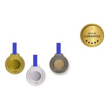 Kit 30 Medalhas Aço 55mm Lisa   Ouro Prata Bronze