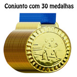 Kit 30 Medalhas Campeonato Futsal Futebol 4 5 Cm Premiação Cor Ouro