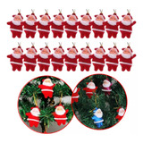 Kit 30 Mini Papai Noel Pendente Enfeite Árvore De Natal