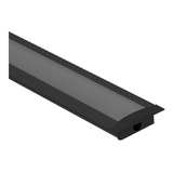 Kit 30 Perfil Led Embutir 24x7 All Black 2 Mts Difusor Fumê