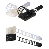 Kit 30 Presilha Adesiva Fixador Cabo Fio Chicote Organizador Cor Branca