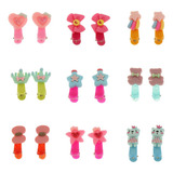 Kit 30 Presilhas Bico De Pato Com Aplique P Cabelo Infantil