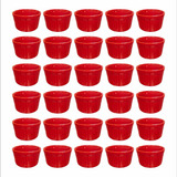 Kit 30 Ramekim Vermelho Finger Foods 150ml Porcelana Atacado
