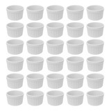 Kit 30 Ramekin Porcelana 40ml Restaurante Branco Para Forno