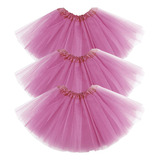 Kit 30 Saia Tule Rosa Para Festa Infantil 30cm Atacado