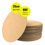 Kit 30 Supla Souplat Mdf Cru 20x20 3mm Base Redonda Bolachas