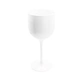 Kit 30 Taças De Vinho De Acrílico Cristal 280ml Festas Aniversario Natal Cor Solida Branca