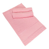 Kit 30 Toalhas Lavabo Mão Boca Felpa Para Bordar Ponto Cruz Cor Rosa Bebê