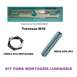 Kit 30 Travessas 30 Niples 5cm 30 Porcas Sextavada M10