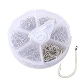 Kit 300 Anzóis Brancos-Prateados- 10--15-- 50 Unidades De Cada Tamanho- Para Pesca De Tilápia- Lambari E Carpa