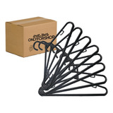 Kit 300 Cabides Plástico Tradicional Fino Preto