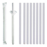 Kit 300 Canudos De Papel 22cm Branco 6mm Atacado Restaurante
