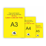 Kit 300 Cartaz Amarelo A5 A4 A3 Supermercado P laser inkjet