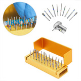 Kit 30un Brocas Alta Rotação Diamantada Estojo Dental Odonto
