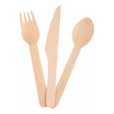 Kit 30un Talheres Madeira 16cm Refeição Descartáveis