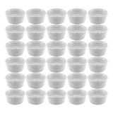 Kit 30x Ramekin Molheira Pequeno Porcelana 40ml Buffet Forno