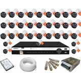 Kit 32 Câmeras Intelbras Full Hd 1220b 20m Dvr 16 Canais 4tb
