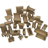 Kit 32 Mini Móveis Casinha Boneca Mdf Miniaturas Desmontados