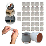 Kit 32 Protetor Pé De Cadeira Silicone Feltro Cama Mesa Sofá