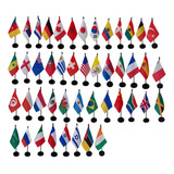 Kit 33 Mini Bandeiras De Mesa Países Missões Igreja