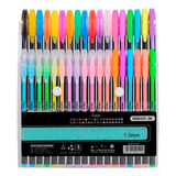 Kit 36 Canetas Coloridas Em Gel Cores Metálica Pastel Neon Tinta 36 Cores