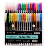 Kit 36 Canetas Gel Neon Glitter Colorida Perfumada Metálica