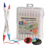 Kit 36 Canetas Marcador Acrílico Permanente Colorida Brush