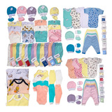 Kit 36 Pcs Estampado E Liso Roupas Bebê Enxoval Maternidade 