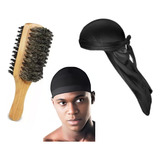 Kit 360waves Durag Escova Dupla E Plastic Bag Wave Cap