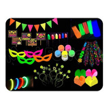 Kit 363 Adereços Festa Neon Brilha Na Luz Negra